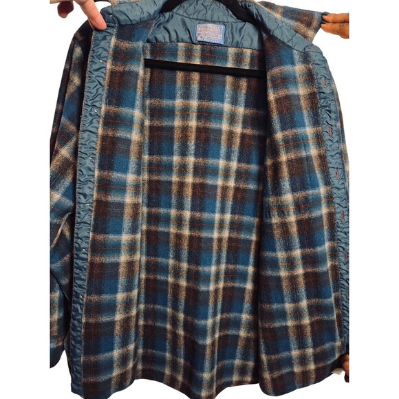 Vintage 70s Pendleton 100% Virgin Wool Shirt Mens XLarge Plaid Made in USA - Picture 3 of 5